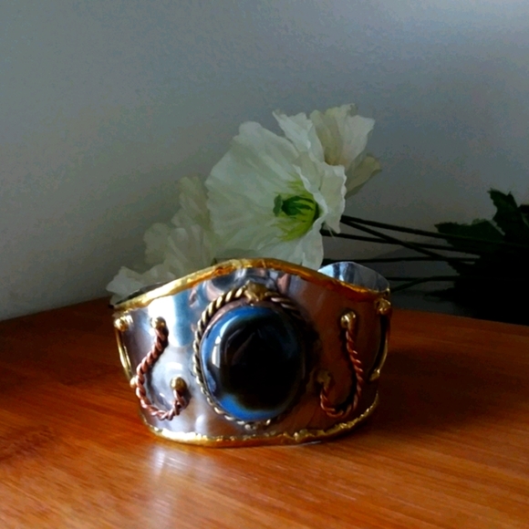 1PC Beautiful Brass & Stainless Steel Bracelet - Picture 5 of 6